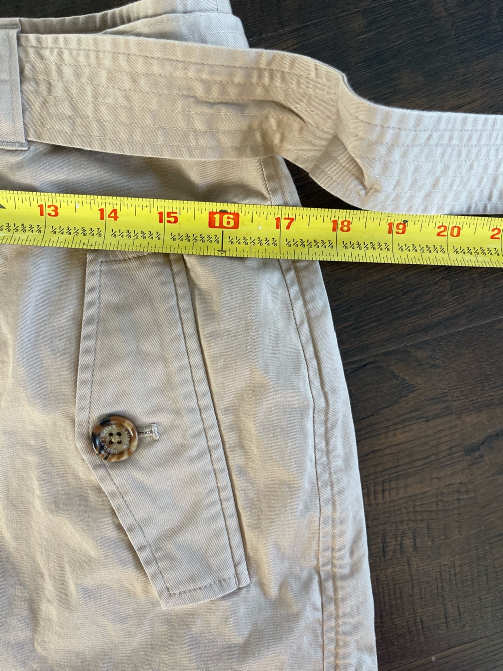 LAUREN RALPH LAUREN Khaki Trench Double Breasted Matching Belt Skirt Preppy Sz 8 - Picture 9 of 9